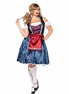 Oktoberfest waitress, costume dirndl dress, lacing, cold shoulder, apron, XL to 4XL